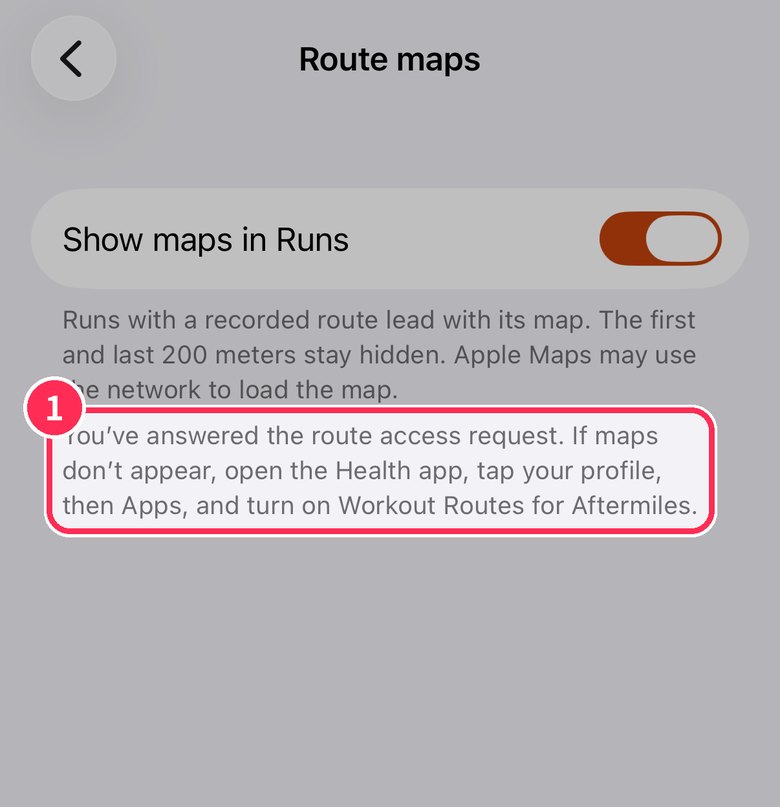 Route maps settings with the help text